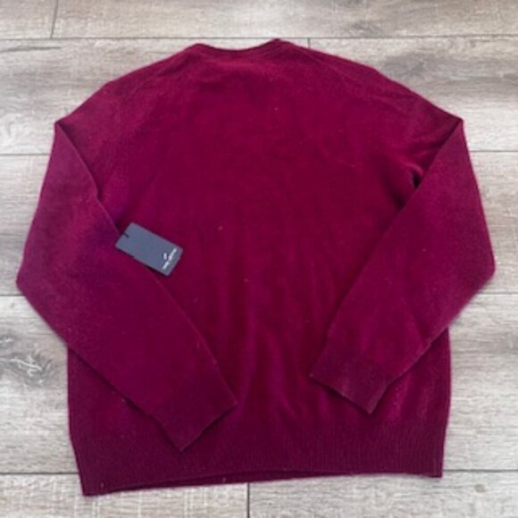 NEW Daniel Hechter Cashmere Burgundy Crew Neck Sweater Mens Size Large NWT - Picture 5 of 11